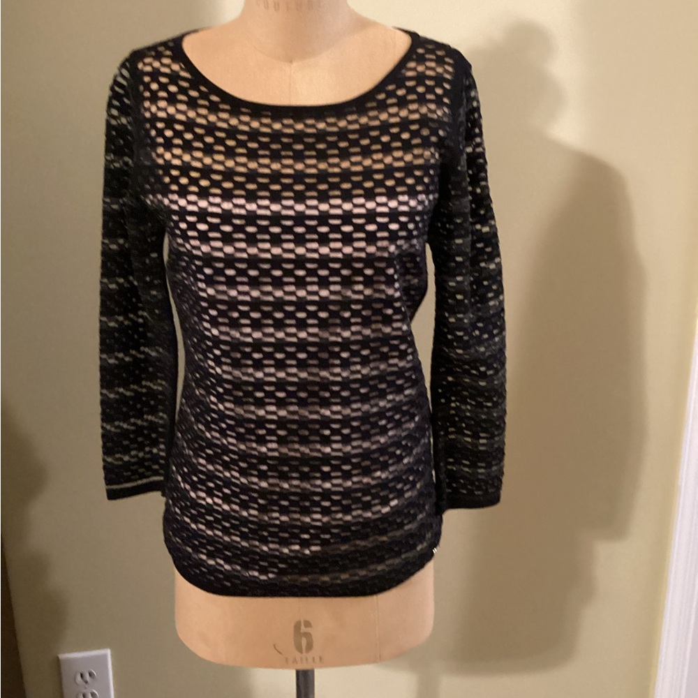 Escada sheer lace top with camisole, size M